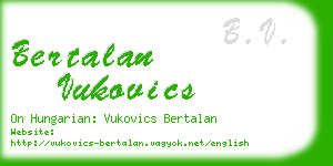 bertalan vukovics business card